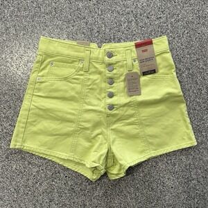 Levis Shorts Womens 8 29x3 High Rise Mom Short Button Fly Yellow